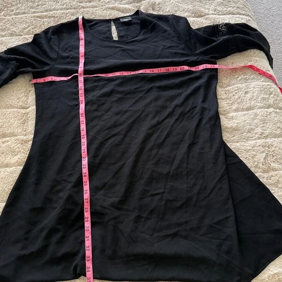 Mossimo Long Bell Sleeve w/ Lace Black Dress Size L/XL - Picture 8 of 12